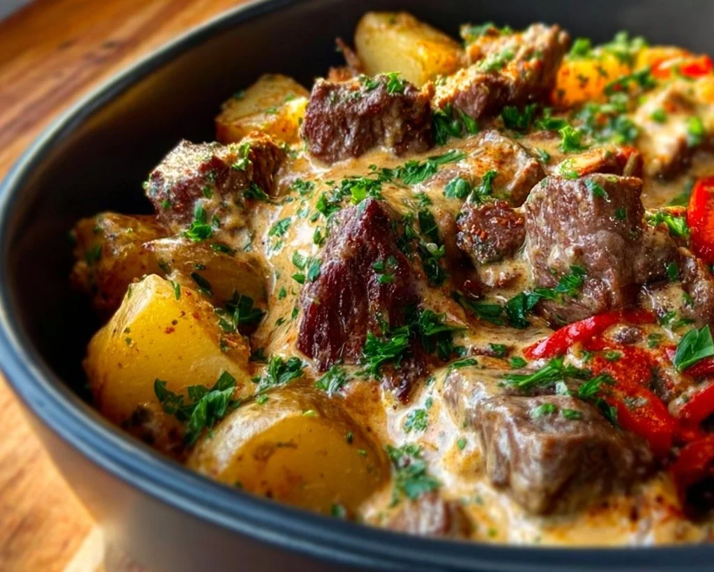 High Protein Creamy Chipotle Steak Potato Meal Prep