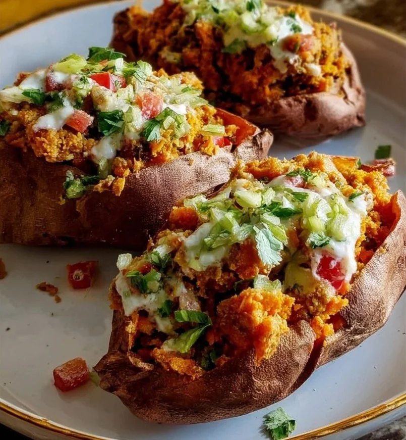 High-Protein Stuffed Sweet Potatoes
