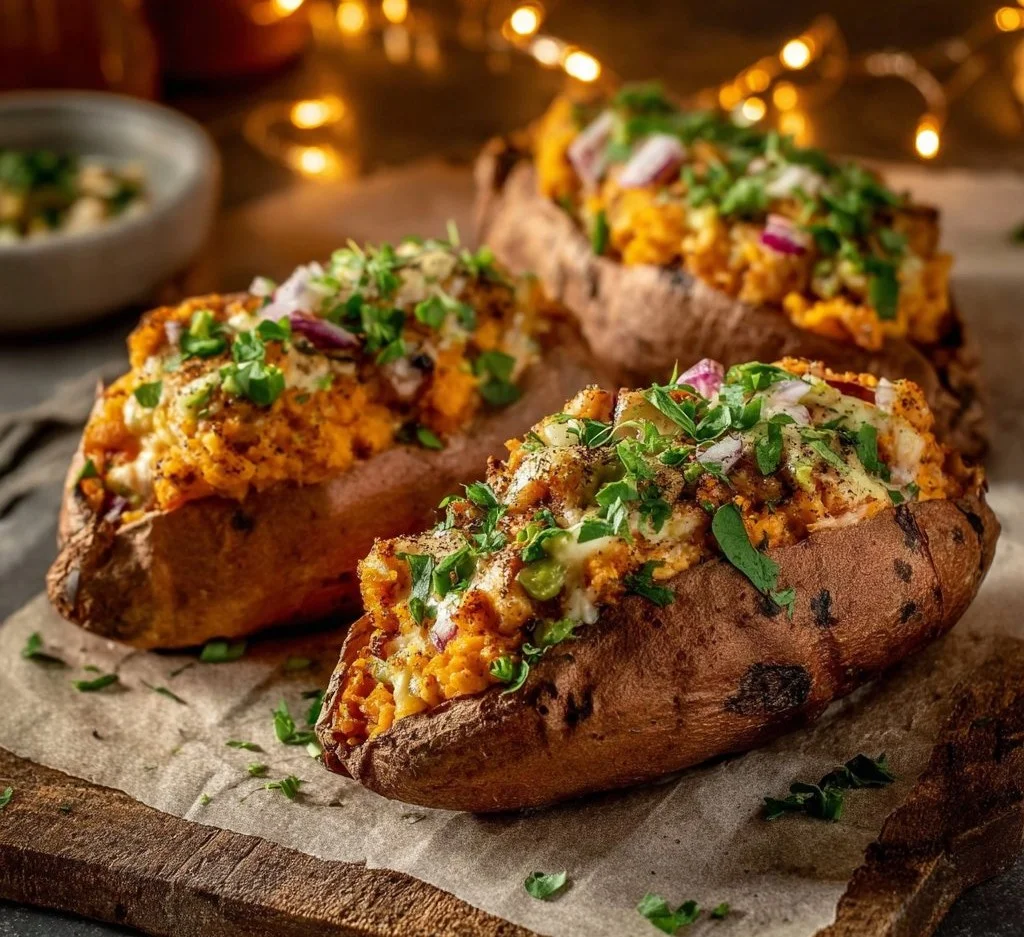 High-Protein Stuffed Sweet Potatoes