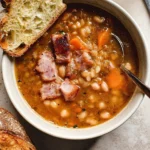 Delicious Instant Pot ham and bean soup served in a bowl