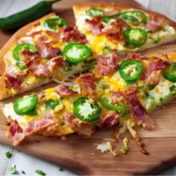 Loaded Jalapeño Popper Flatbread topped with cheese and jalapeños