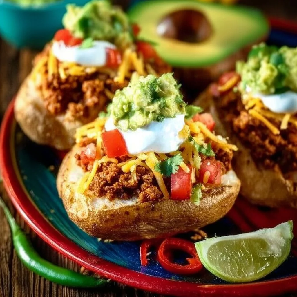 Loaded Taco Potatoes, Crispy Oven Wedges with Taco Beef and Cheese