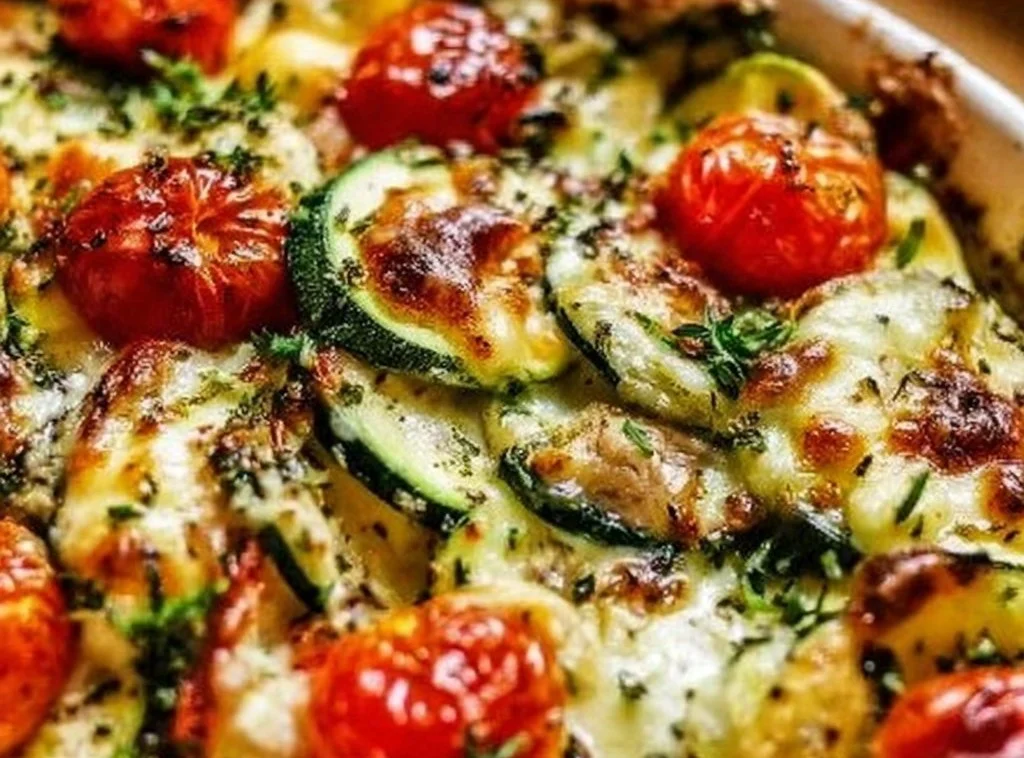 Mediterranean Chicken Zucchini Bake