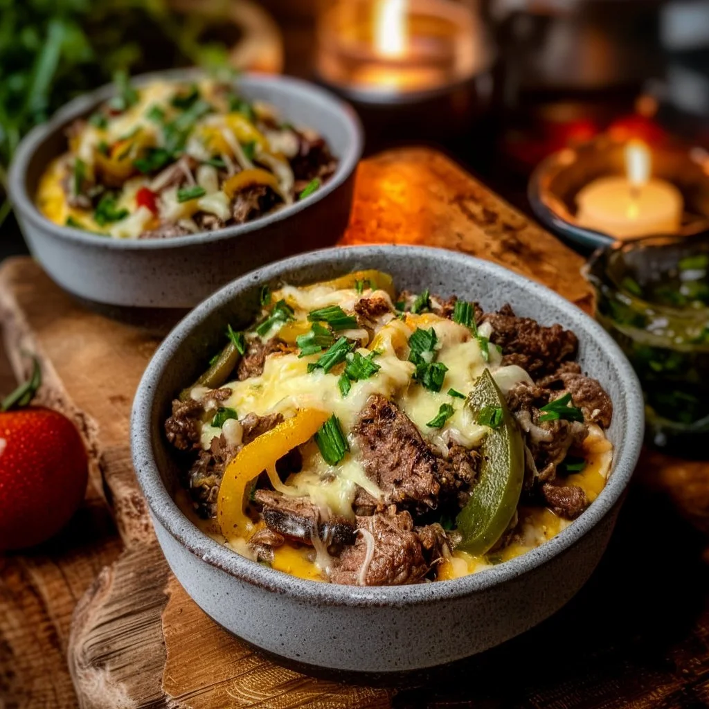 Philly Cheesesteak Bowls - Easy Low Carb Dinner