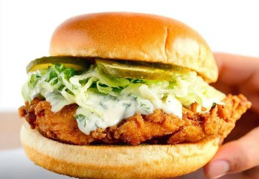 Pickle Brined Fried Chicken Sandwich with crispy chicken and pickles