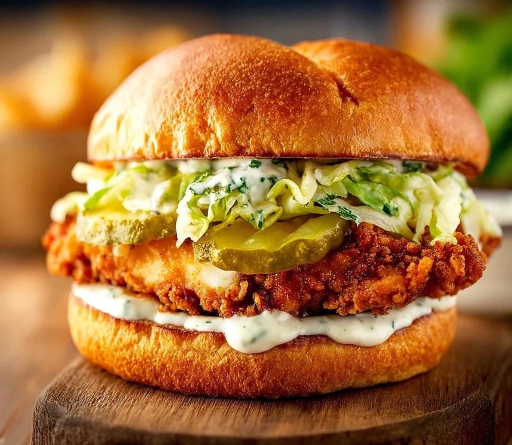 Pickle Brined Fried Chicken Sandwich