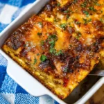 Delicious Southwest Breakfast Casserole with eggs, cheese, and spices
