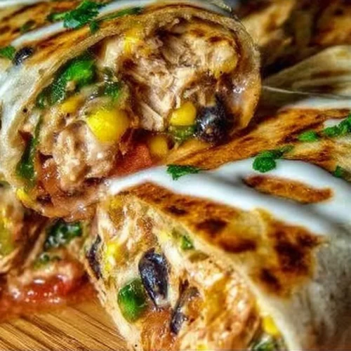 Delicious Southwest Chicken Wrap with fresh ingredients and vibrant flavors.