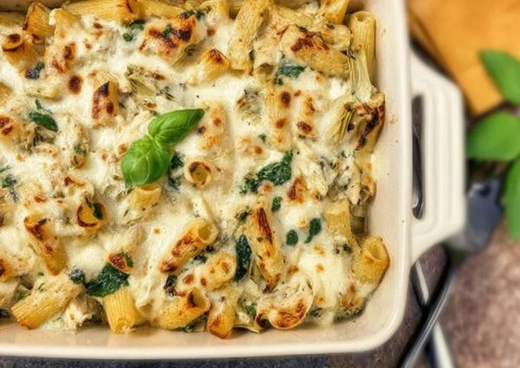 Creamy Spinach Artichoke Pasta Bake, Ready in 30 Minutes for Dinner