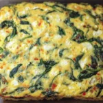 Delicious Spinach Feta Breakfast Casserole served on a plate