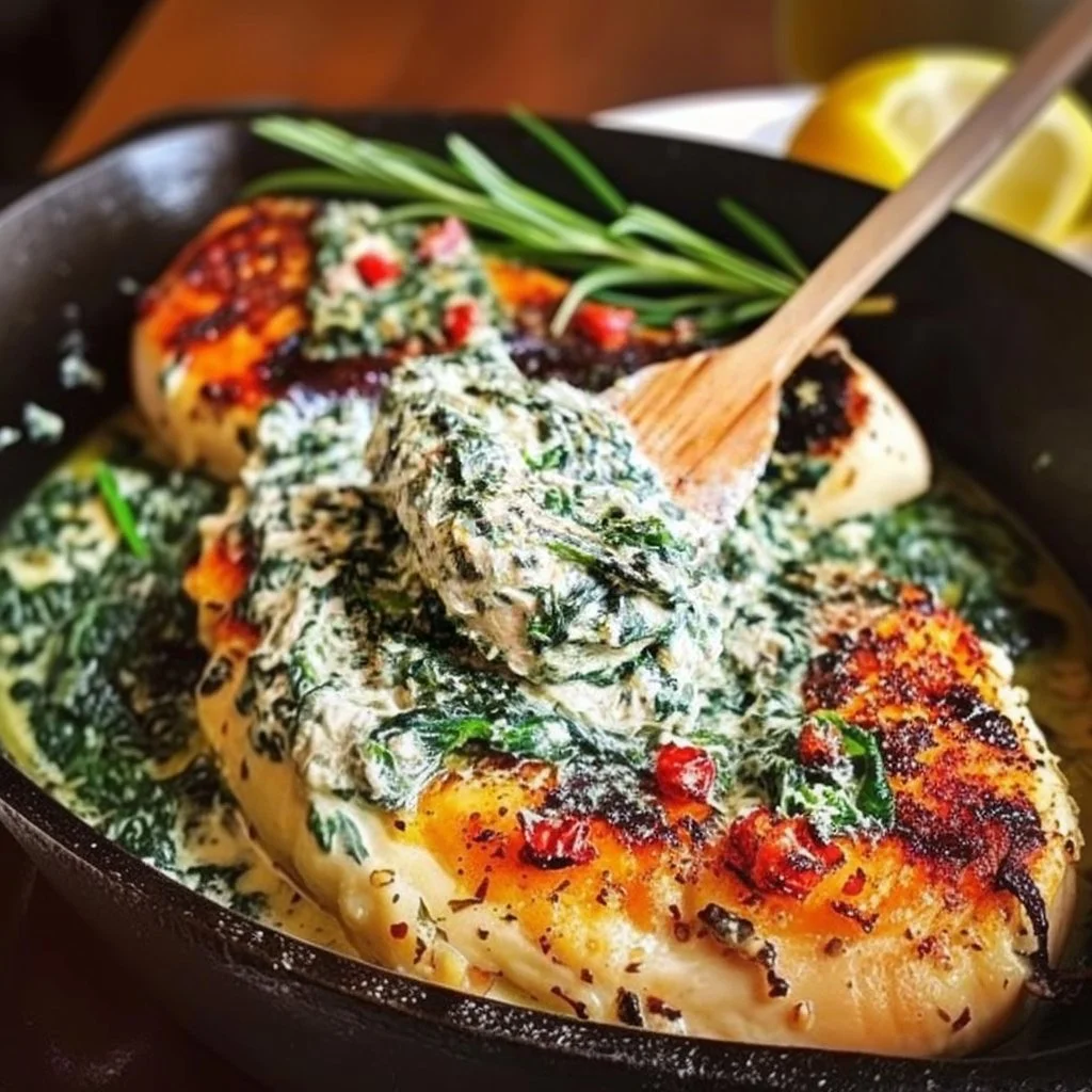 Spinach Garlic Stuffed Chicken Breast, Easy Weeknight Dinner
