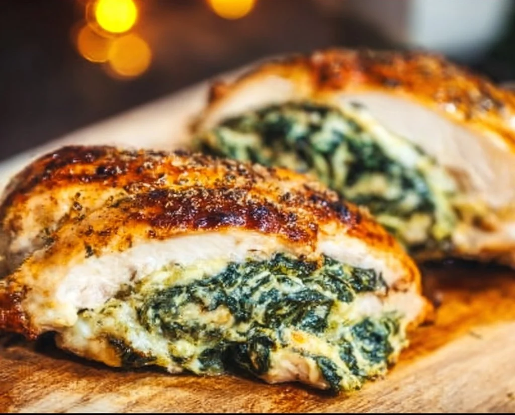 Stuffed Chicken Breast with Spinach and Garlic