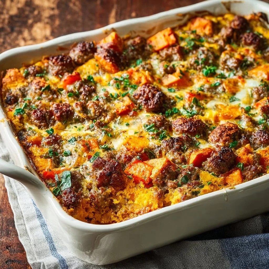 Sweet Potato Sausage Breakfast Casserole