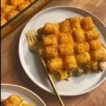 Delicious homemade Tater Tot Casserole served in a baking dish