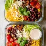 Healthy Turkey Taco Meal Prep Bowl with fresh vegetables and spices